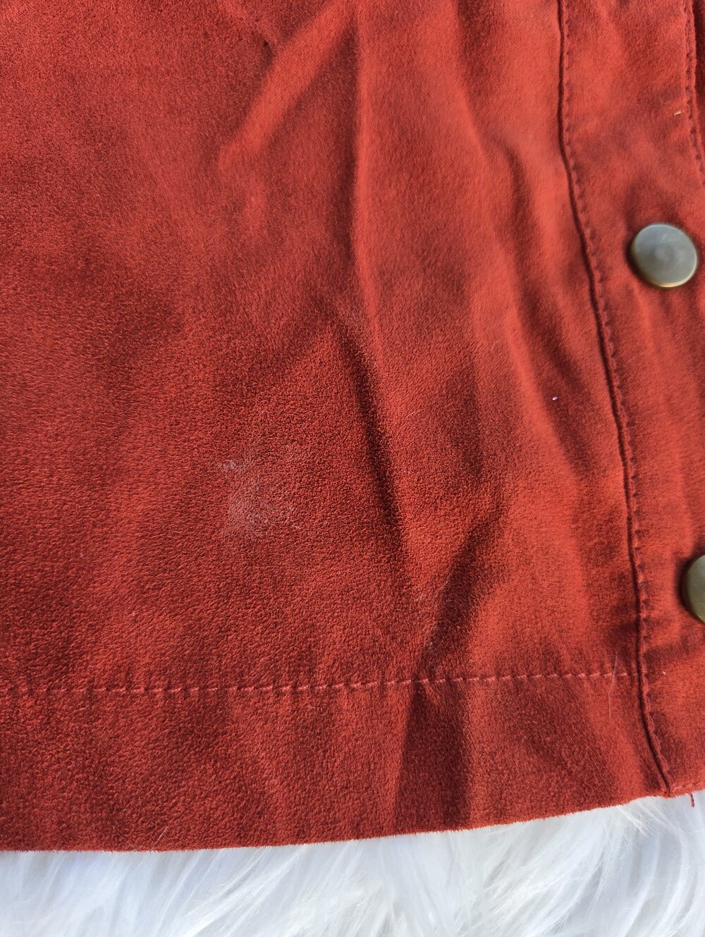 Forever 21 - Red Rust/Button Front Mini Skirt - Size Large - Picture 7 of 12